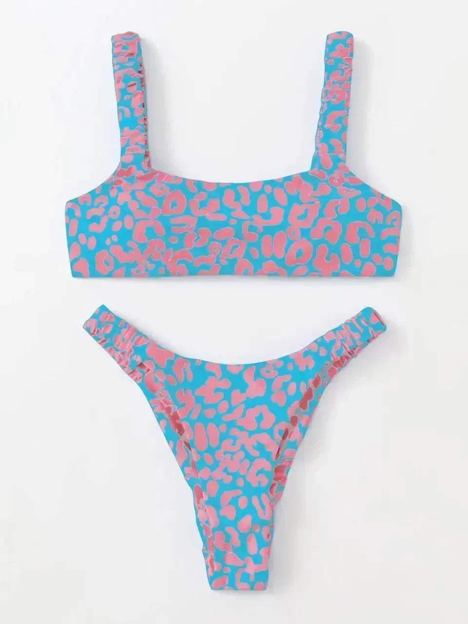 Sexy Micro Bikini Women Orange Leopard Print Push Up Padded Thong Swimsuit Female Cut Out Bathing Suit Swimwear Biquini