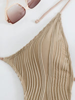 S - XXL Halter V Neck Wrinkled Female Swimwear One Piece Swimsuit Women Backless Monokini High Cut Bathing Suit Swim Beach Wear