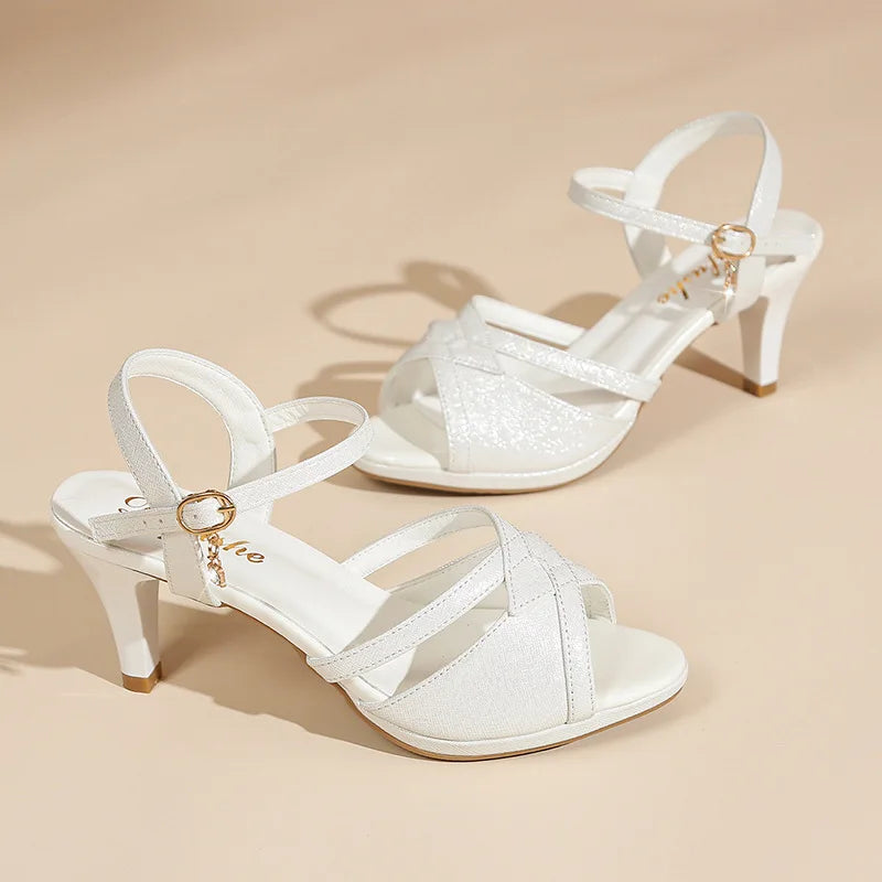 Sandals for Women'sNew Summer Elegant Temperament High Heels Coarse Heels Fish Mouth Breathable Comfortable Fashion Pumps