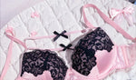 MOYISU New Release Contrast Bra Set | Demure & Sexy French Lace Bralette | Accentuates Small Chest Curves | Breathable Lingerie