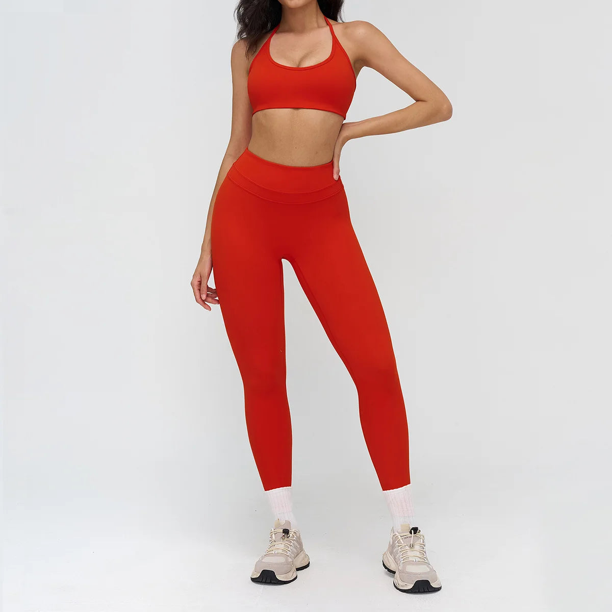 2 Pieces Sportswear Women Yoga Set Gym Clothes Fitness Set Outfit Outdoor Long-Sleeved Shirt Tracksuits Sports Bra Gym Leggings