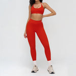 2 Pieces Sportswear Women Yoga Set Gym Clothes Fitness Set Outfit Outdoor Long-Sleeved Shirt Tracksuits Sports Bra Gym Leggings
