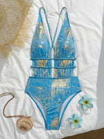 2026 V-neck Swimsuit Women One Piece Solid Printed Monokini Swimwear Female Sexy Bathers Bathing Swimming Swim Suit Beach Wear
