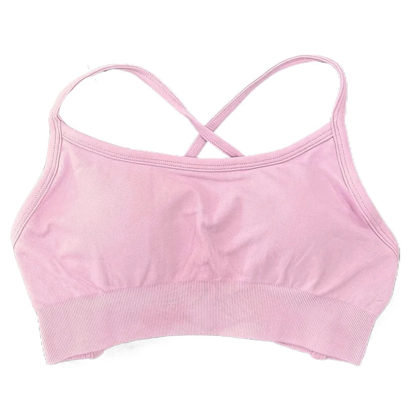 Backless Sports Bra Women Padded Yoga Bra Gym Top High Support Seamless Yoga Tank Top Fitness Crop Top Workout Running Underwear