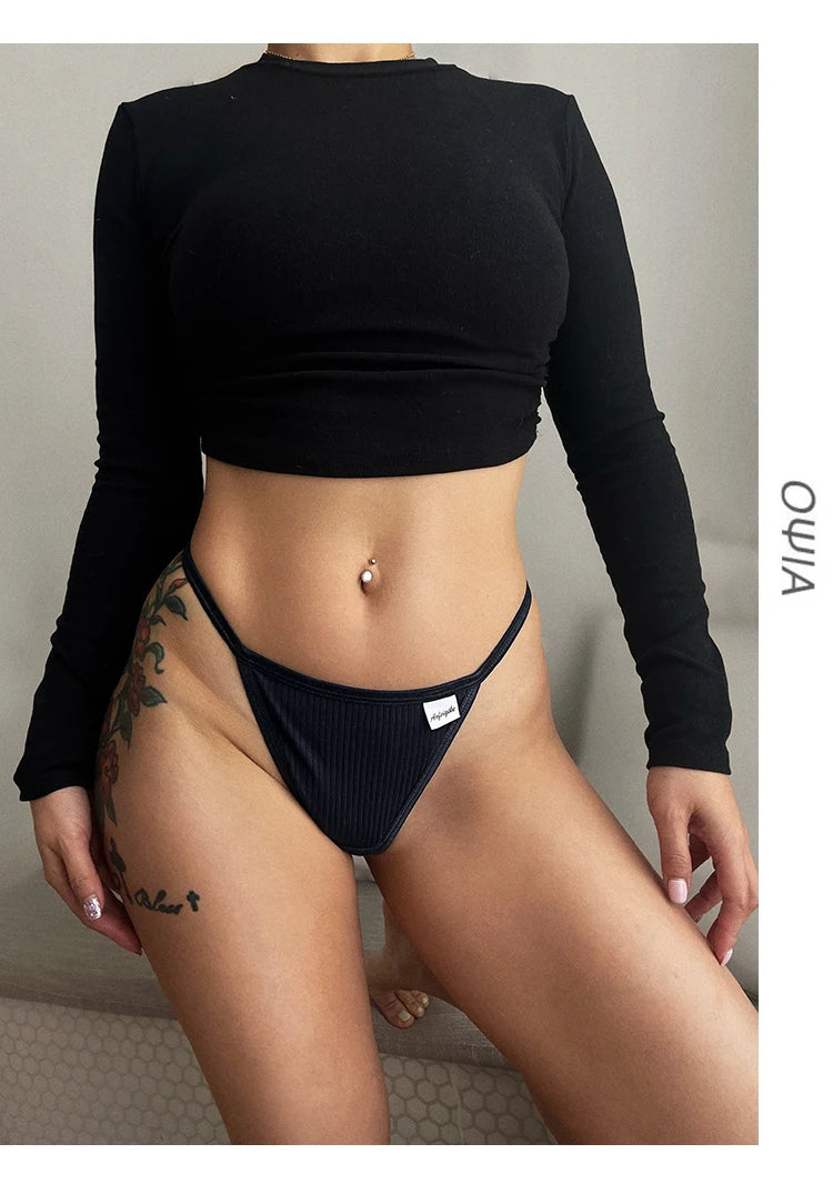 CottonSexy Women's Panties Simple Thongs Lingerie Briefs Female Underwear Sports G-Strings Hot T-Back Breathable Underpants