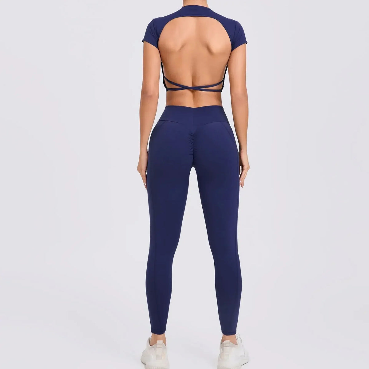 Women's Yoga Sets 2 Piece High Waist Hip Lift Leggings with Cross Back Sports Bra Seamless Workout Clothes Fitness Gym Wear Set