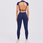 Women's Yoga Sets 2 Piece High Waist Hip Lift Leggings with Cross Back Sports Bra Seamless Workout Clothes Fitness Gym Wear Set