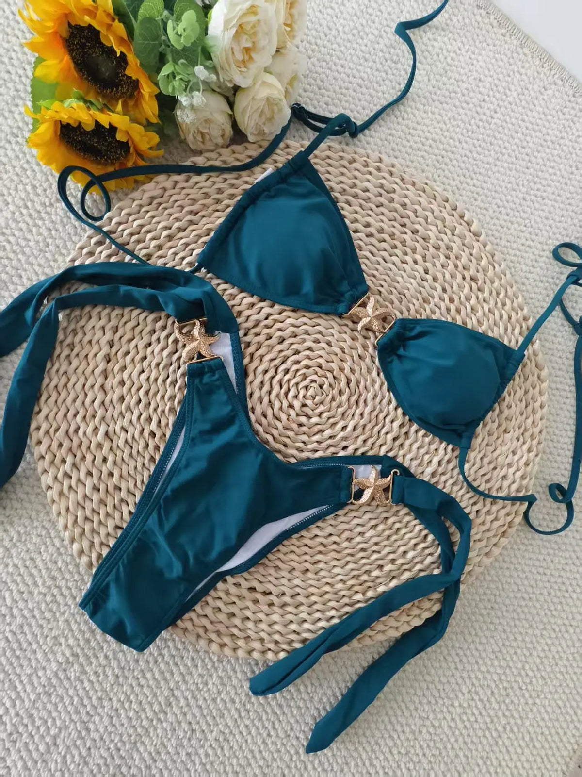 2026 Starfish Strappy String Thong Bikini Women Swimwear Female Sexy Swimsuit Solid Bathers Bathing Swimming Swim Suit Beachwear