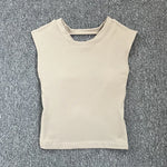 Summer Sexy Short Backless Sports T-Shirt Women's Tight Training Long Sleeve Yoga Top Fixed Chest Pad Fitness Vest