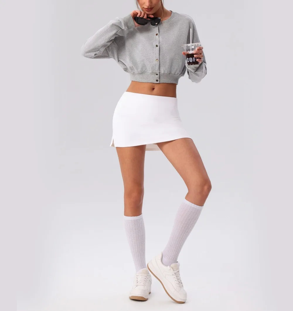 Spring Summer Button-Up Long-Sleeved Sports Jacket Outdoor Front Button Fitness Yoga Workout Coat Gym ActiveWear Top