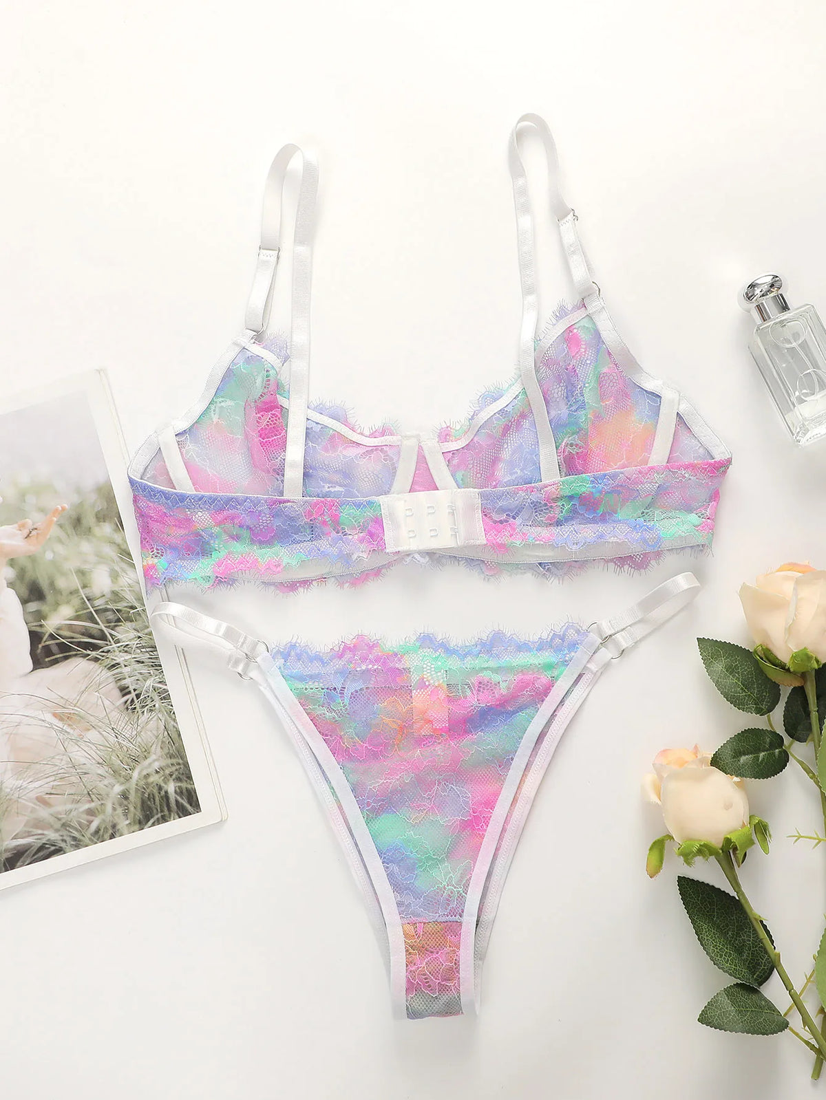 High Quality New Women's Underwear Beautiful Colored Bra Super Thin Lace Ladies underwear set Sexy Lingerie YS024