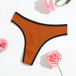 1pcs Seamless Cotton Thong Ribbed Ladies Panties Low Rise Solid Color Sexy G-string Panties Female Breathable Underwear