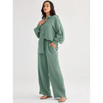 2026 Spring and Summer Casual Suit New Fashion Suit Loose Casual Top Wide Leg Pants Two-piece Set for Women