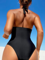 Sexy Shiny Sequins Deep V Backless Monokini Halter Women Swimwear One Piece Swimsuit Female Bather Bathing Suit Swim Lady K4996