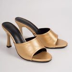 Big Size 42 Gold Sexy Slide Sandals Women Stiletto High Heel Party Slide Heels Backless High Heel Club Wedding Mules Shoes
