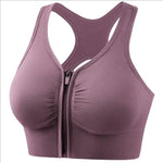 Women Front Zipper Sports Bra Fitness Vest Fashion Wire Free Yoga Gym Top Comfort Workout Sports Underwear