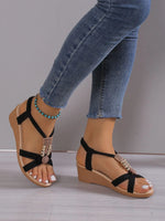 Wedge Sandals for Women Summer Comfortable Non Slip Beach Shoes Woman PU Leather Platform Roman Sandalias Mujer