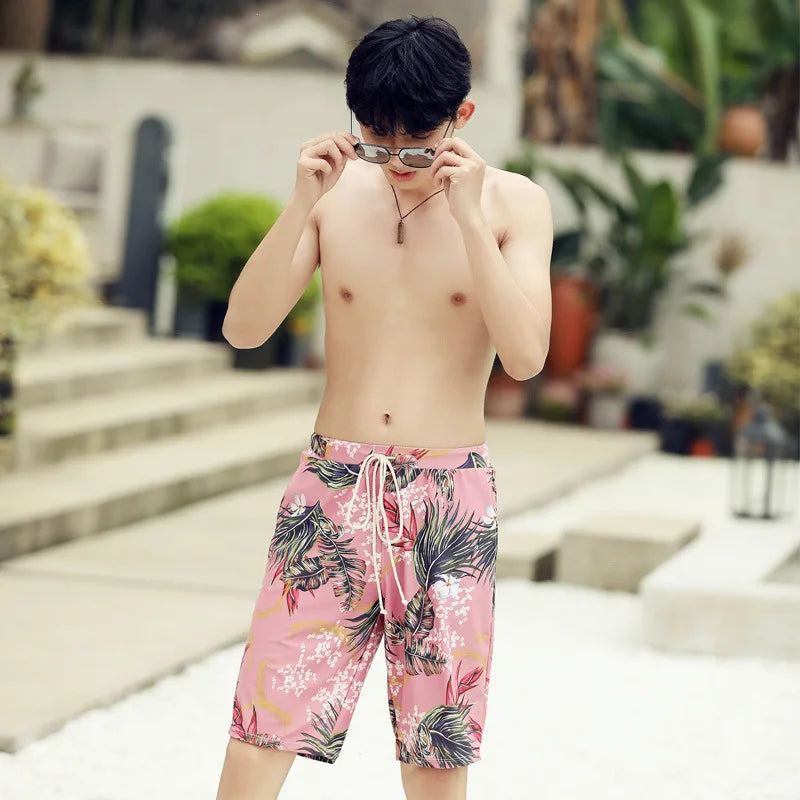 Swimsuit Fashionable Sweet Couple Swimsuit Bikini Three Piece Men's Beach Shorts
