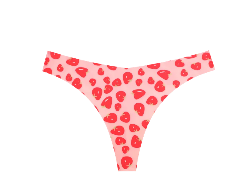 3Pcs Ultra-thin Seamless G-string Women Thongs Sexy Sweet Fruit Low-waist Panties Ladies Soft Cute Thongs Female S-XL T-Back