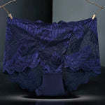 L-4XL Plus Size Women High Waist Panties Sexy Hollow Lace Flowers Embroidery Panty Lingerie Summer Breathable Butt Lifter Briefs