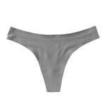1 Pack Women's Ice Silk Seamless Thong Low-Rise No-Show Underwear Solid T-Back Panties Skin-Friendly Daily Wear G-string M-XL