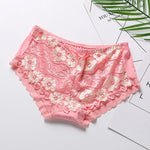 Sexy Lace Flowers Embroidery Panties for Women Underwear Low Waist Briefs Summer Breathable Comfort Shorts 15 Color Lingerie