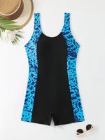 2026 Large Plus Size Swimsuit Women One Piece Slim Sporty Swimwear Female Print Bathers Bathing Swimming Swim Suit Beachwear 4XL