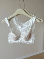 French Style U-Back Lace Minimizer Bra Set for Women | Big Bust Support Deep V Anti-Sagging | Sexy Summer Lingerie MOYISU Panty