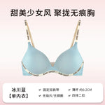 Wireless Non Padded Bra Set for Small Bust Seamless Comfort Bralette & Briefs Pure Elegant Ladies Intimates Teen Girls Underwear