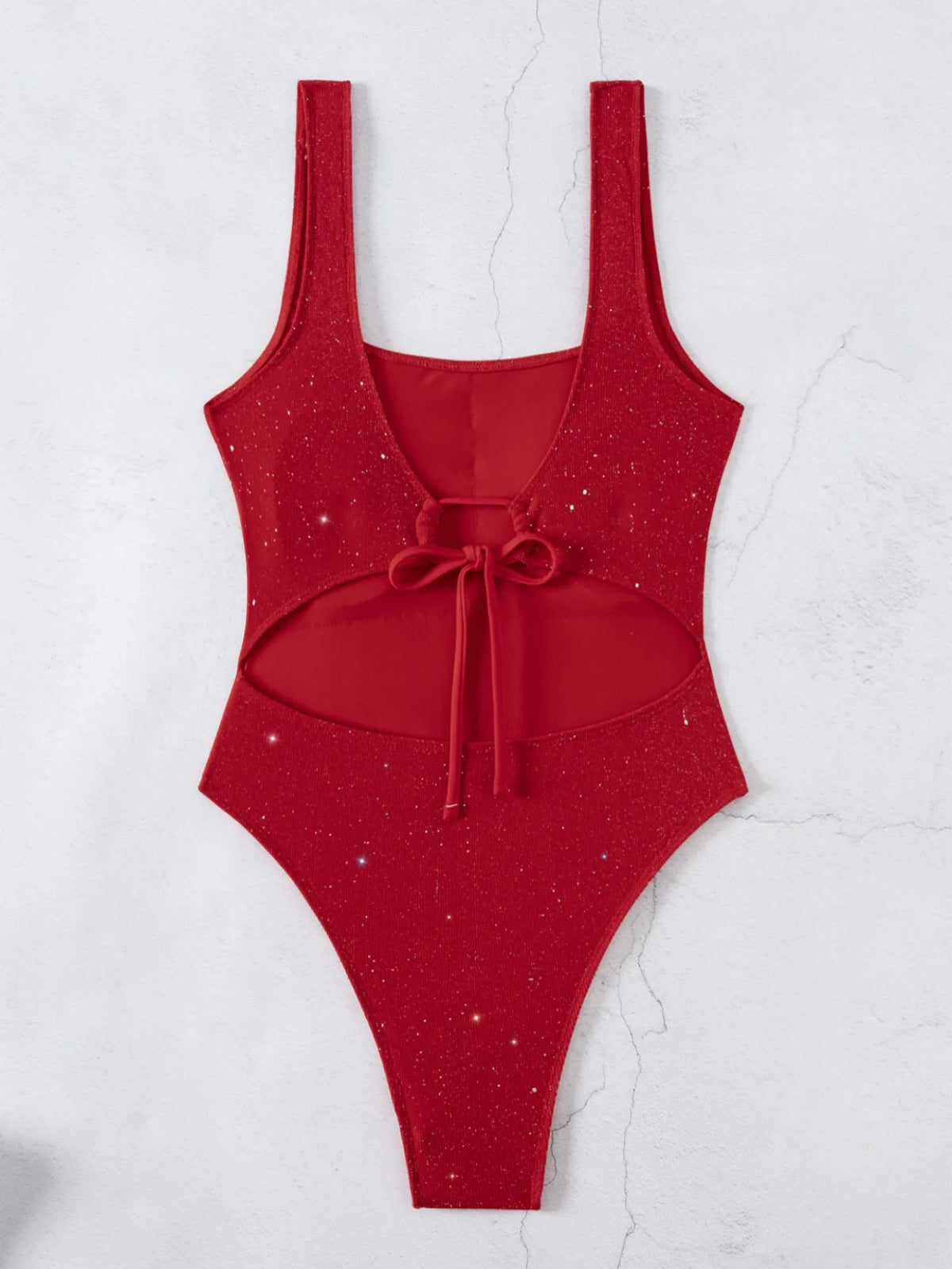 DEKASummer Solid Sexy Backless Shiny Swimsuit Women One Piece Swimwear Beach Wear Slimming Bathing Suit