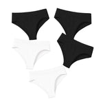 5Pcs/Set Briefs High Rise Panty Women Panties Female Underpants Solid Color Seamless Underwear S-XXXL Sexy Lingerie Intimates