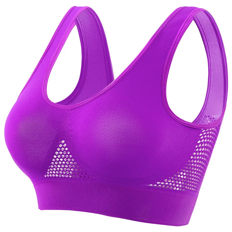 Women Mesh Panel Seamless Tank Bra Sports Wireless U Back V-Neck Vest Style Bralette Sexy Lingerie Multi Colors Intimates S-5XL