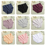 3Pcs women cotton High Waist underwear breathable Striped Panties Female Plus Size Solid Color Briefs comfortable Lingerie S-XXL