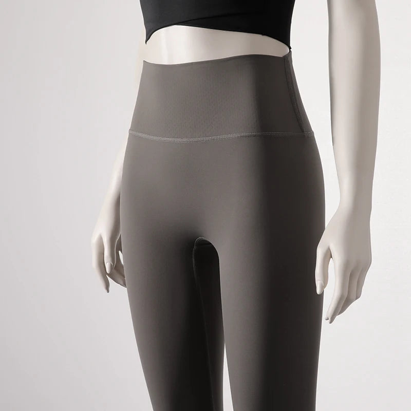 Nude Fabric High Waist Yoga Leggings Sexy Glamorous Butt Leggings Yoga Pants Gym Leggings