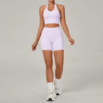 Women's Yoga Sets Sports Fitness Halter Neck Beauty Backless Vest Hip-lifting Shorts Suits Running Leisure Workout Gym Suits