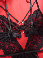 Women's Seductive Erotic Sexy Lace With Ornament Sexy Bodysuit Babydoll Lingerie Teddy Hot Underwear Romantic Nights Clothing