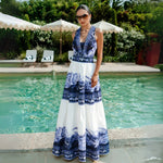 New Swimsuit High-End Design 2Pcs Floral Print Ruffle Slimming Holiday Sexy Hot Spring One Piece Swimsuit for Women