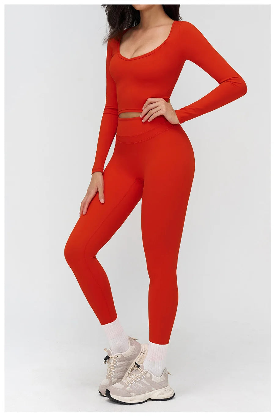 2 Pieces Sportswear Women Yoga Set Gym Clothes Fitness Set Outfit Outdoor Long-Sleeved Shirt Tracksuits Sports Bra Gym Leggings
