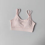 Women's Yoga Sports Bra Shock-Absorbing Gathered Front with Fine Strap Detailing Beautiful Back Design for Running Fitness Vest