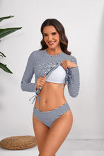 Long-sleeved Sunscreen Swimsuit European and American Split Surf Suit Cross-border Swimsuit Bikini Women's Bikini Wetsuit Set