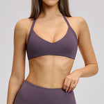 Summer Sports Bra Women Seamless Halter Top Fitness Bra High Support Push-up Open Back Gym wear Running Yoga Workout Underwear