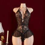 Temptation With Open Crotch Women Lingerie Hot Lace Tie Bodysuit Sexy Pajamas Babydoll Sex Bodysuit Desire Night Erotic Costumes