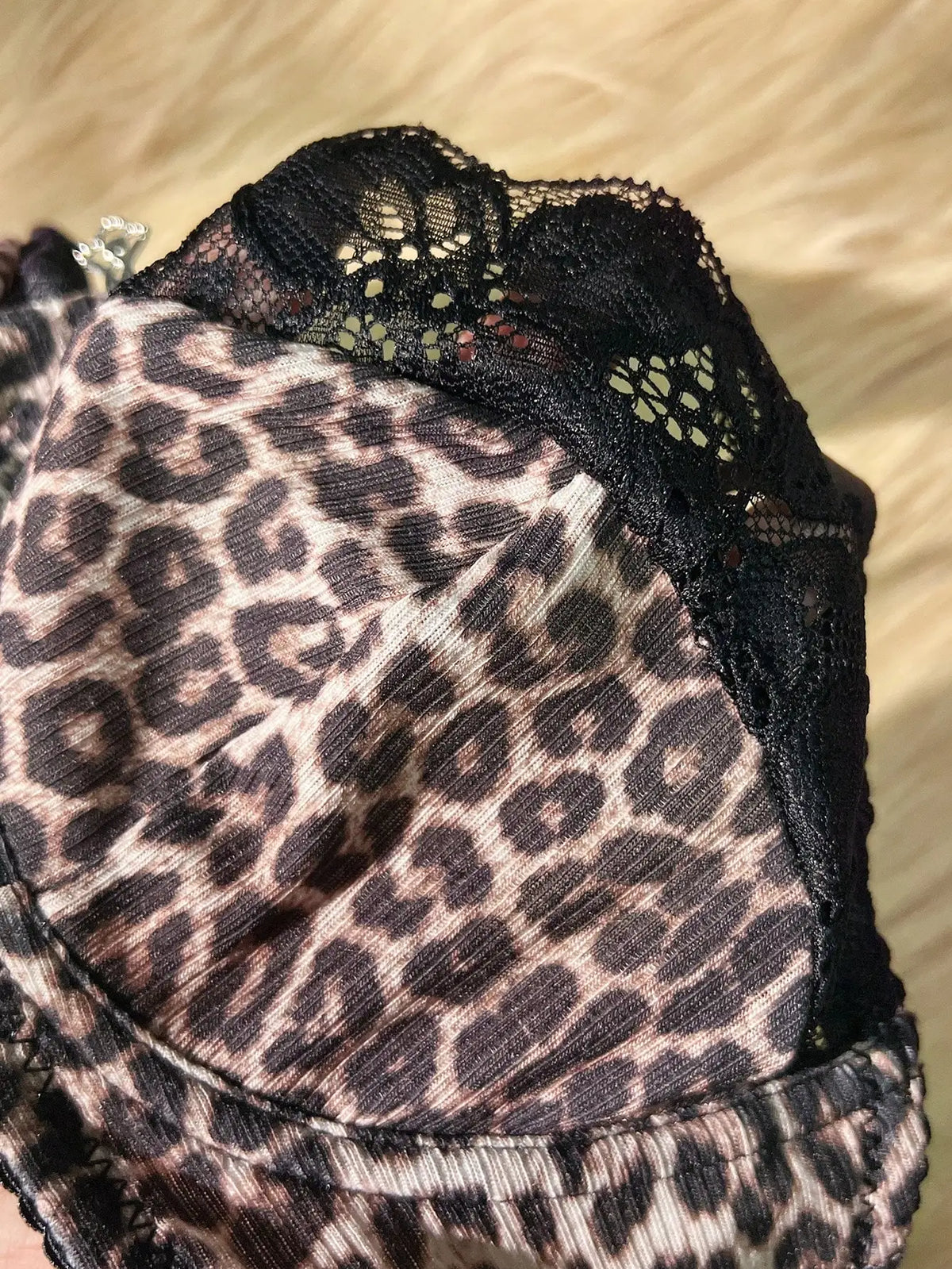 Leopard print Set Sexy Lingerie Set black 2-piece Women's Underwear SetPush Up Bra Set MR3596