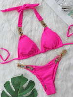 Halter Crystal Rhinestone Diamond Bikini 2026 Female Swimsuit Women Swimwear Two Pieces Bikini set Brazilian Bathing Suit Swim