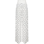 Women's lazy style home casual pants low-waisted straight loose knitted trousers
