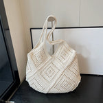 Yarn Hollow Out Large Capacity Shoulder Bags Summer New Ladies Bags Casual Soft Versatile Women's Handbags