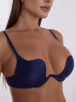 Invisible backless deep v sexy seamless gathering mango cup U-shaped back lingerie wedding dress bra