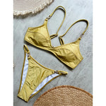 10 Colors V Neck Rhinestones Bikini Female Swimsuit Women Swimwear Two-pieces Bikini Set Padded Bather Bathing Suit Swim V8138