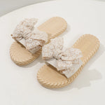 2026 New Women's Fashion Trend Lace Bow Anti Slip, Wear-resistant, Comfortable Soft Sole Flat Heel Slippers