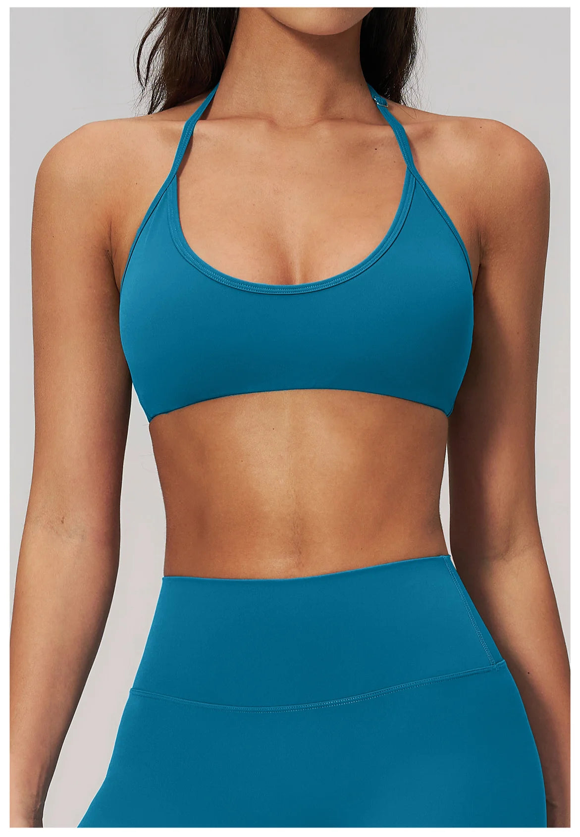 Breathable Bra Gym Top Women Bras High Support Thin Strap Halter Sports Bras Push-up Workout Underwear Shockproof Yoga Tank Tops